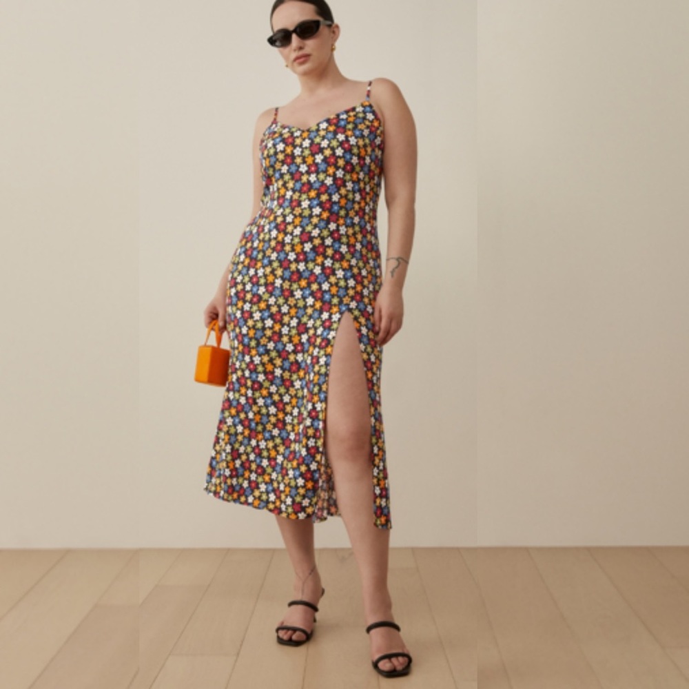 REFORMATION CRIMINI RAMONA MIDI DRESS
